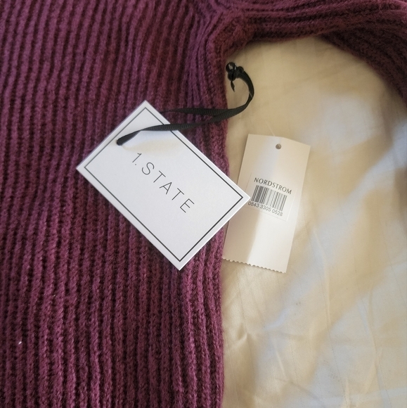 1.State Romantic Bloom Ruffle Hem Open Back Ribbed Sweater size small NWT - Picture 5 of 8